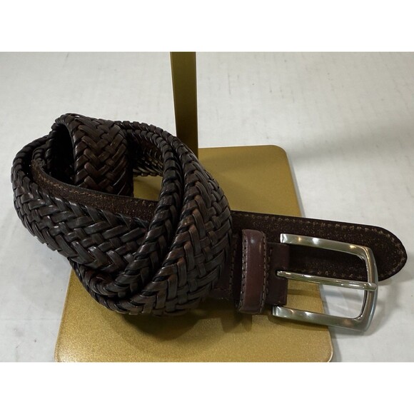 Dockers Warped Laced Brown Genuine Leather BMLI Belt 11DK0438 Men's Size 38/95 - Picture 5 of 14